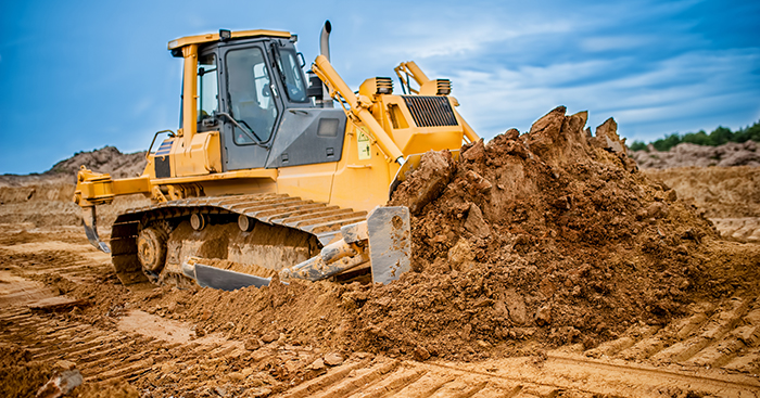 Backhoe loader digging